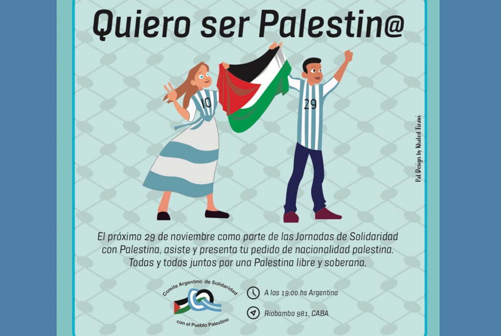 Argentina. Convocan a campaña solidaria: «yo quiero ser palestino y palestina»