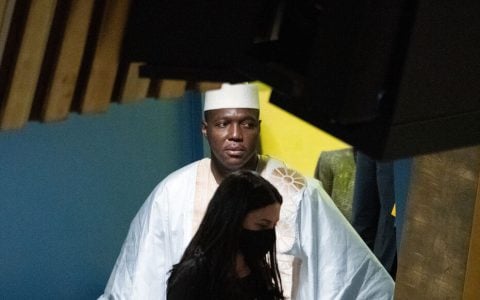 Acting Prime Minister of Mali Abdoulaye Maiga addresses the 77th session of the United Nations General Assembly at UN headquarters in New York City on September 24, 2022. (Photo by Bryan R. Smith / AFP)